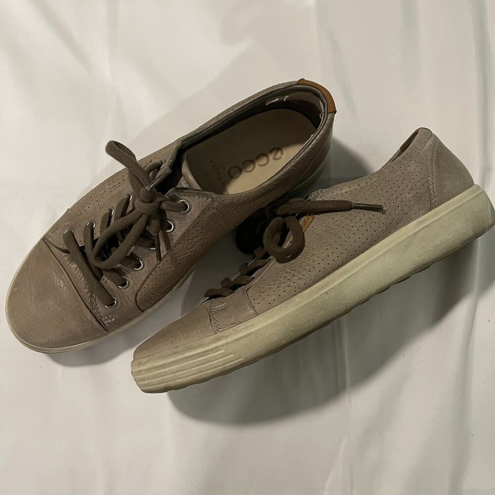 Ecco Gray Extra Width Cap Toe Shoes Mens Size US 8